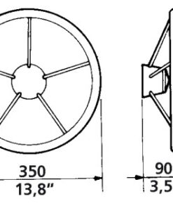 V-70 Steuerrad 5 Speichen 350mm Edelstahl/PU V-70 Steuerrad 5 Speichen 350mm Edelstahl/PU