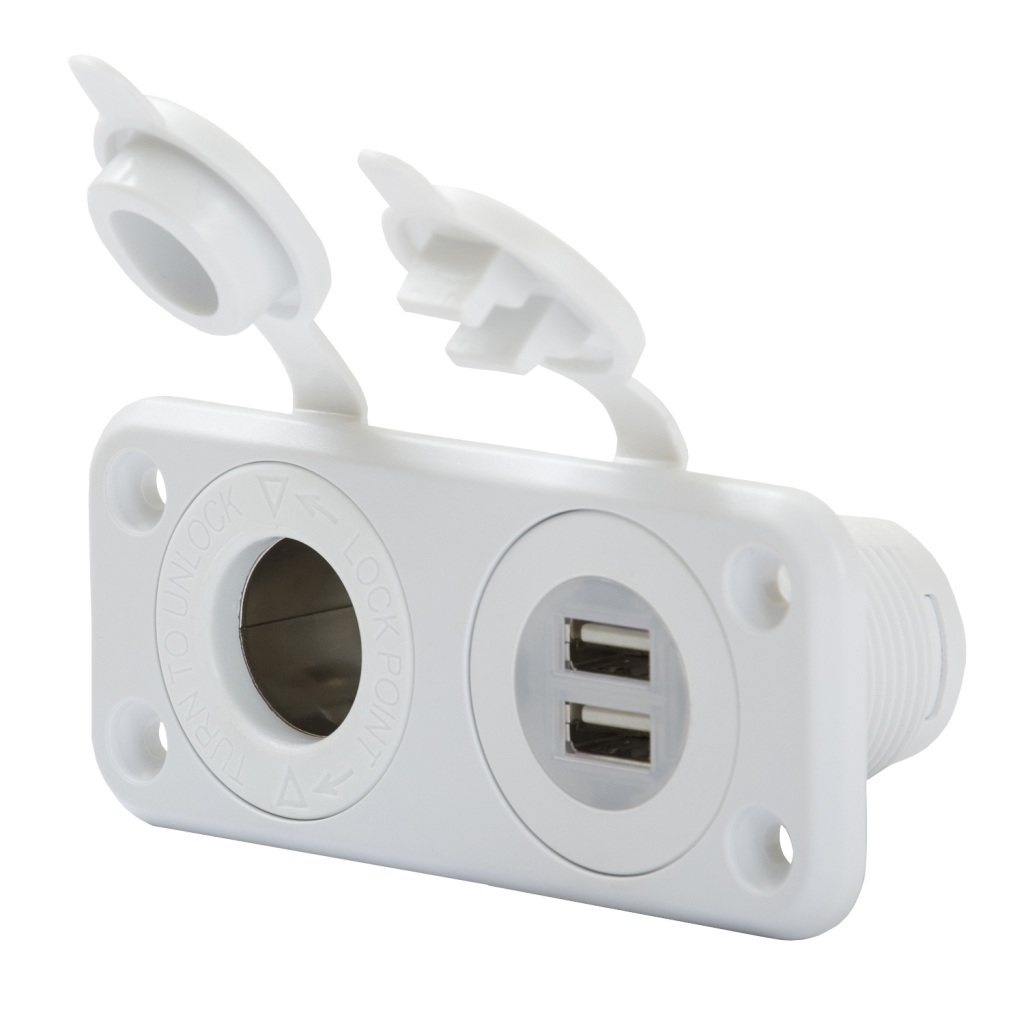 Marinco USB-COMBO -Einbau-Steckdose Weiß Marinco USB-COMBO -Einbau-Steckdose Weiß